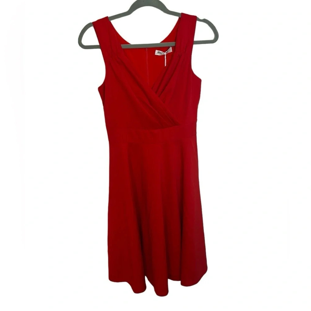 NWT GRACE KARIN RED FIT & FLARE DRESS